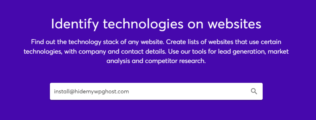 Check the results with Wappalyzer