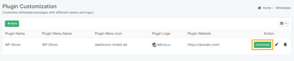 WP Ghost Dashboard download whitelabel plugin