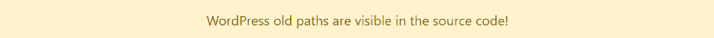 WordPress old paths are visible in the source code