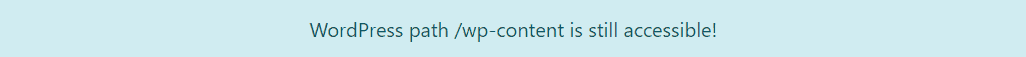 WordPress path is still accessible