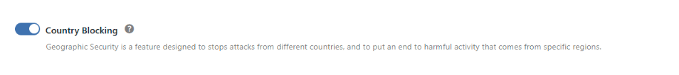 Activate Country Blocking
