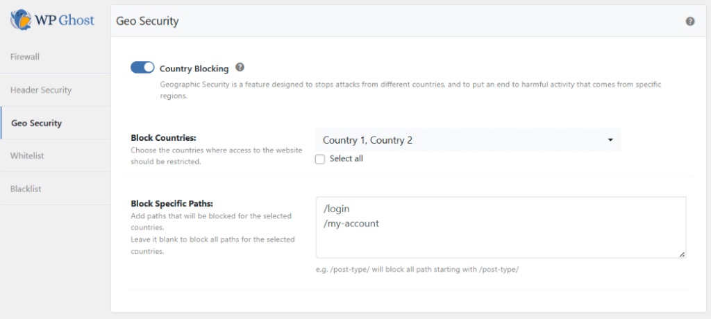 How to Use Country Blocking with WP Ghost