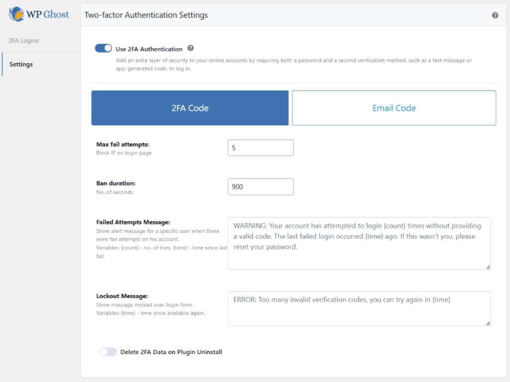 Setup 2FA Code