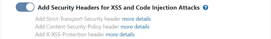 Add Security Headers for XSS and Code Injection Attacks