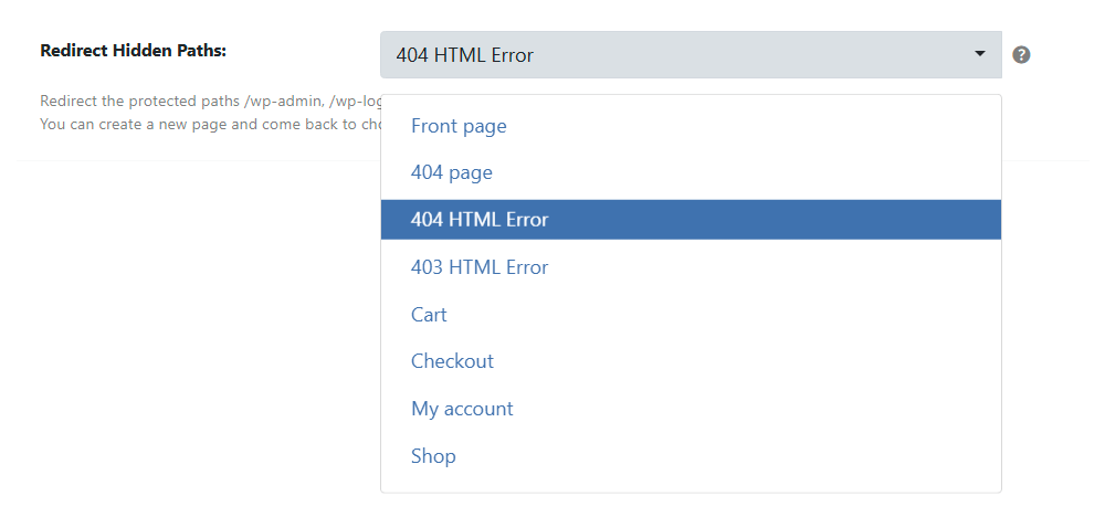 Redirect Hidden Paths