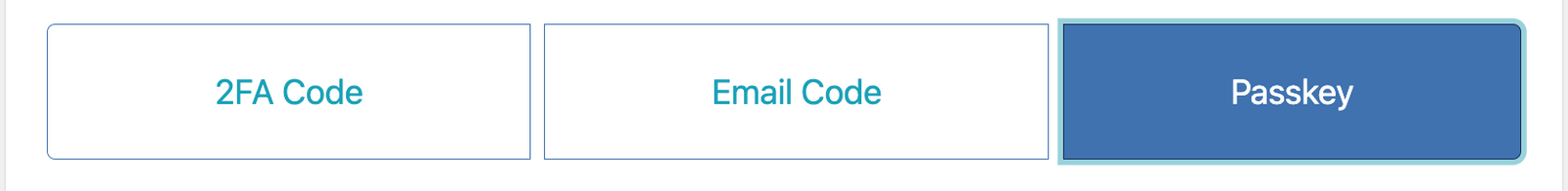 WP Ghost 2FA Passkey method selection for biometric and hardware key authentication