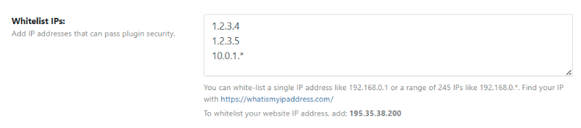 Whitelist IP Addresses
