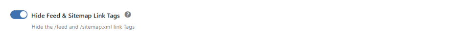WP Ghost Hide Feed and Sitemap Link Tags toggle