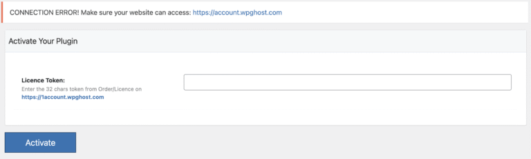 CONNECTION ERROR! Make sure your website can access: