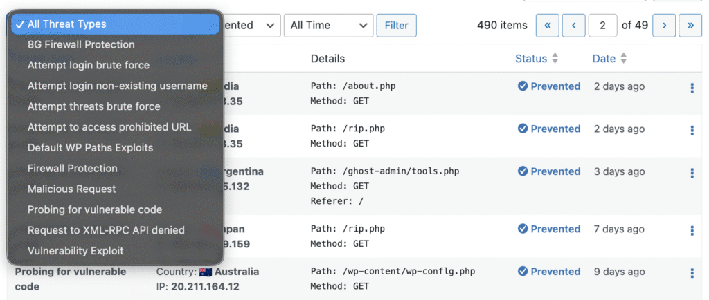 8G Firewall Log 