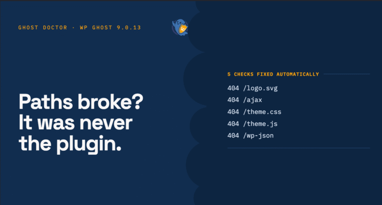 WP Ghost Diagnostic with Ghost Doctor