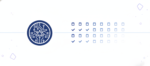 Banner: A single coin beside a calendar with twelve repeating marks, on a white background in WP Ghost blue, representing a one-time payment against an annual renewal cycle.